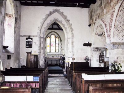 The rare double arch & medieval wall paintings