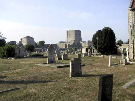 Portchester Castle in the background