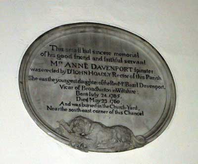 Memorial to Anna Davenport
