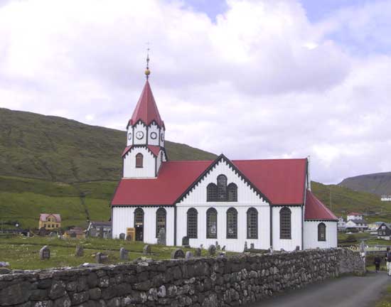 Lutheran Church at Sandavagur, Faroe Islands