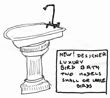 New! Designer luxury bird bath, two models, small or large birds